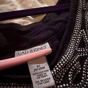 Catherines Black Dress with bedazzled design sleeveless plus size 3X